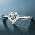 thumbnail image 2 of Fashion Heart-Shaped Copper Ring, Inlaid Zircon, Individually Packed, Fashion OL Style, Gift for Her, 2 of 5