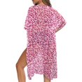 thumbnail image 5 of HELLHERO Leopard Print Design Long Kimono Swimsuit Cover Up Breathable High Quality Fabrics Open Front Long Bathing Suit Cover Up, 5 of 6