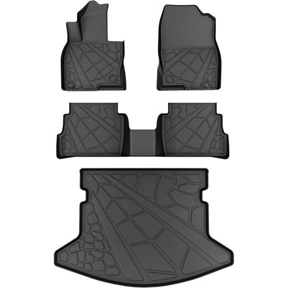 ZHIBO All-Weather Floor Mats for Mazda CX-5 2017-2025 - TPE Front, Rear & Cargo Liner Set - Black
