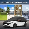 thumbnail image 2 of Funda de coche Unique Bargains 210D-PU Oxford, impermeable y a prueba de viento, protección solar con cremallera, negra para Mazda3 Hatchback, 2 of 7