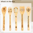 thumbnail image 5 of 5 cucharas de madera para cocinar con forma de abeja, utensilios de cocina de madera de 11,9 pulgadas con patrones tallados decorativos, herramientas de cocina con orificios para colgar, regalo de coc, 5 of 5