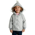 thumbnail image 2 of WMTBSRSW Girls Winter Coat Thick Casual Button Down Hooded Jackets Warm Solid Outwear 0-1Years, 2 of 5