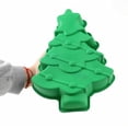 thumbnail image 2 of Molde de silicona para árbol de Navidad, molde para tartas de un solo orificio para bricolaje, herramientas de decoración de tartas, utensilios de cocina para hornear, color verde, 2 of 6
