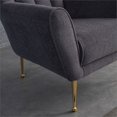 thumbnail image 4 of Alessandra French Boucle Fabric Upholstered Lounge Chair Dark Gray, 4 of 6