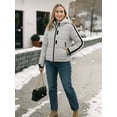 thumbnail image 4 of Womens Premium Puffer Jacket Duck Down 700 Fill Power Light Grey Winter Coat-S, 4 of 9