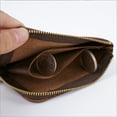 thumbnail image 2 of Cartera de cuero genuino hecha a mano sencilla, billetera corta vintage de cuero de Caballo Loco con cremallera, billetera de piel de vaca con capa superior, 2 of 6
