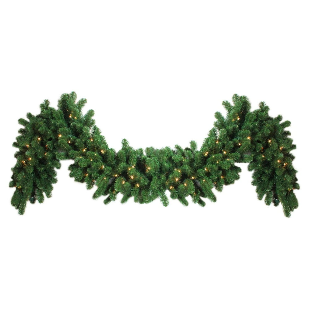 9' x 14" Pre-Lit Olympia Pine Artificial Christmas Garland - Warm White ...