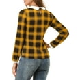 thumbnail image 3 of Allegra K Women's  Peter Pan Collar Contrast Long Sleeve Shirt, 3 of 6