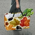 thumbnail image 7 of Thanksgiving Leaves Portable Oxford Cloth Picnic Basket Cube Organizer Grocery Bags Storage Bins Large Foldable, 7 of 7