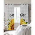 thumbnail image 4 of Sunflowers Bees Blackout Curtains for Bedroom Living Room Darkening Curtains 90 Inch Grey Check Sunshine Watercolor Floral Black Out Window Curtain Privacy Window Treatment Grommet Drapes 52"x90"x2, 4 of 9