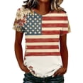 thumbnail image 2 of VKOYWKM 4th of July Shirts for Women Patriotic American Flag Graphic Tee Tops Independence Day Short Sleeve Crew Neck USA T Shirt Summer Blouse, 2 of 5