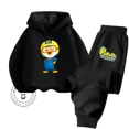 thumbnail image 2 of Conjunto de sudadera con capucha barata e informal deportiva de manga larga y pantalones para niños y niñas con dibujos animados de Pororo para primavera y otoño, 2 of 4