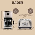 thumbnail image 6 of Haden Dorset 12 Cup Coffee Maker & 4 Slice Wide Toaster, Putty & Chrome, 6 of 11