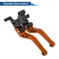 thumbnail image 6 of Unique Bargains Short Brake Clutch Levers for Kawasaki Ninja 300/Z300 2013-2017 Adjustable Motorcycle Handlebar Brake Lever Aluminum Alloy Orange 1 Pair, 6 of 7