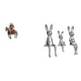 thumbnail image 1 of Adorno De Caballero Conejo Acrílico Para Centro De Mesa, Figura Familiar Impermeable, Escultura Animal, Decoración Del Hogar, Exhibición De Escritorio, 1 of 8