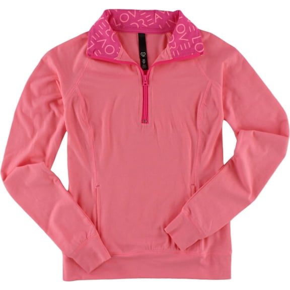 Aeropostale Womens Half Zip Pullover Basic T-Shirt, Pink, Juniors, X-Small