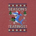 thumbnail image 3 of Wild Bobby Season's Eatings Shark Christmas Sweater | Holiday Unisex Boys Girls Graphic Youth T-Shirt, 3 of 5