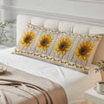 thumbnail image 2 of Vintage Sunflower Throw Pillow Covers Summer Yellow Floral Vine Fruit Wood Grain Decorative Lumbar Pillow Cover Rectangle Cushion Case for Sofa Couch Bed Living Room Bedroom 20 X 60 Inches, 2 of 9