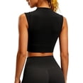 thumbnail image 3 of Bibifish Womens Tank Tops Neck Sleeveless Side Split Hem Workout Camisoles Cropped Fitted Summer Sleeveless Shirts, 3 of 6