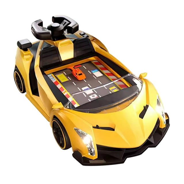 Volante de simulación de juguete, juegos de mesa electrónicos de aventuras, desarrollo preescolar, juguete para juego de imitación para niñas y niños , amarillo