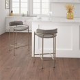 thumbnail image 2 of Madison Park Copeland 25.25" Solid Wood Polyester Counter Stool in Gray, 2 of 9