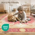 thumbnail image 4 of ODIKA 6'x9' Washable Area Rug Easy Care, Non-Shedding, Pink Vintage Boho Gothic Whimsical Stars Retro Cottagecore Beige for Queen Size Bedroom Under Bed Master Suite, 4 of 7