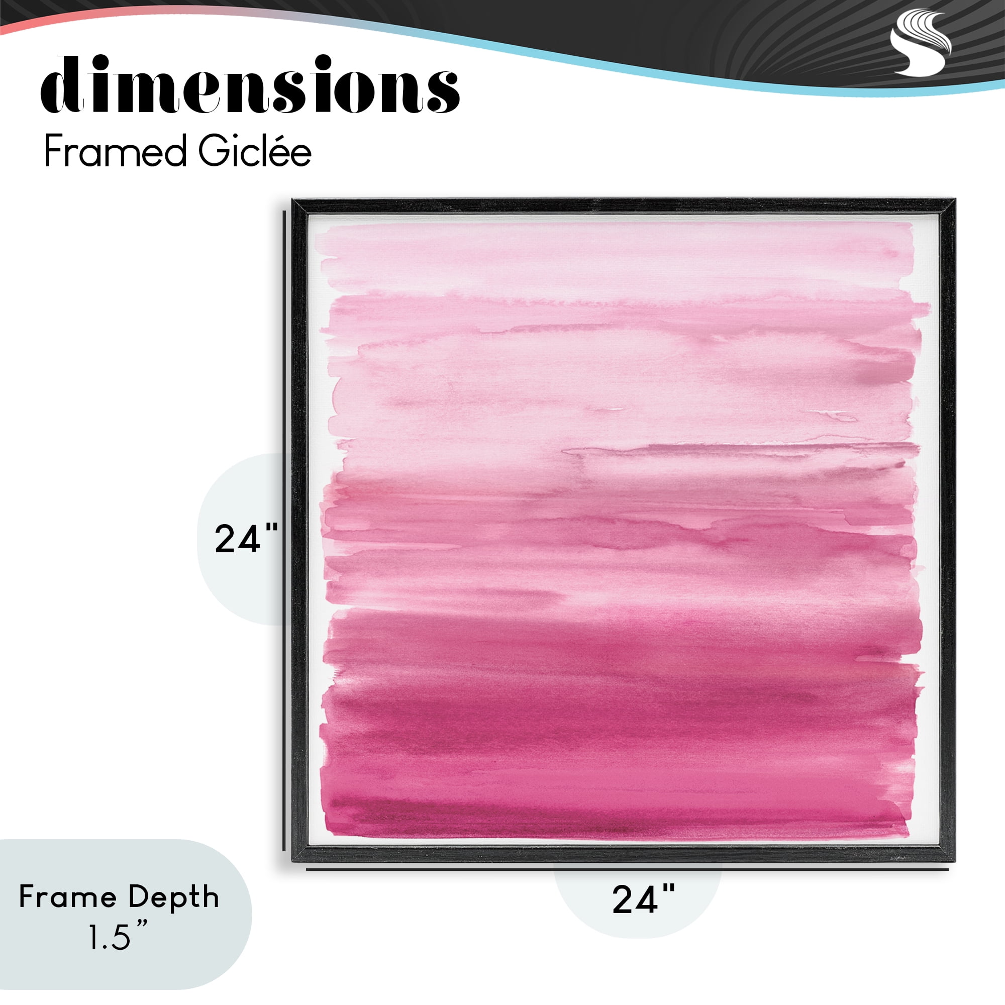 Stupell Industries Gradient Pink Blush Black Framed Giclee Art, design by Allie Corbin