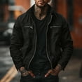 thumbnail image 2 of RYDCOT Mens Corduroy Bomber Jacket Lightweight Zip up Casual Vintage Spring Fall Varsity Jacket with Zipper Pockets Black, 2 of 5