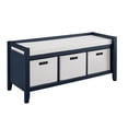 thumbnail image 2 of Linon Banc de Rangement en Bois pour Entrée en Bleu, 2 of 13