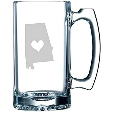 

Alabama Heart States Etched 25oz Beer Mug