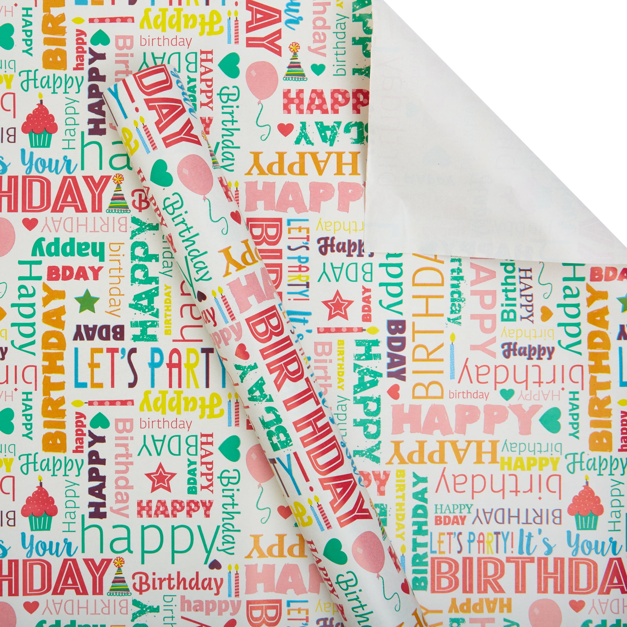 Multicolor Let’s Party Gift Wrap, 30" x 60", by Way To Celebrate