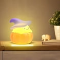 thumbnail image 4 of Djunllk Ghost Pumpkin Night Light - Adorable Silicone Ghost Lamp Tap to Adjust Brightness Halloween Lights Indoor Battery-Powered Rechargeable Cute Office Desk Halloween Decor for Woman and Kids, 4 of 5