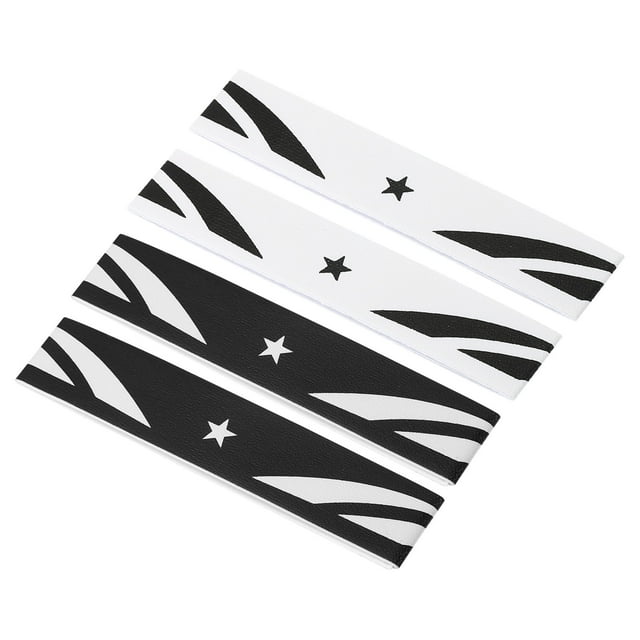 Unique Bargains 9.8'x0.7' Badminton Racket Head PU Protector Sticker Racquet Guard Tape, Black/White 4 Pack