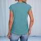 thumbnail image 5 of Camiseta de Corta con Cuello Redondo y Fruncido para Mujer, Color Azul Pavo Real, Talla XL, 5 of 7