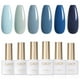 thumbnail image 1 of Set de esmaltes de uñas en gel GAOY, azul marino, 6 colores, 7,3 ml, luz UV, 1 of 6