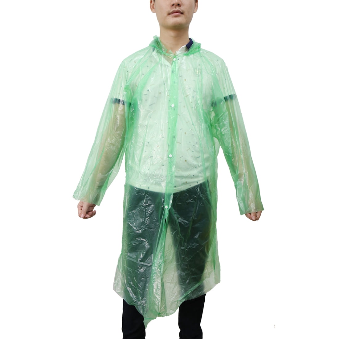 Green One Size Adult Disposable Hooded Raincoat Rain Poncho for Outdoor Travel | Walmart Canada