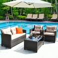 thumbnail image 4 of Gymax 8PCS Outdoor Rattan Furniture Set Cushioned Patio Sofa Set, 4 of 10