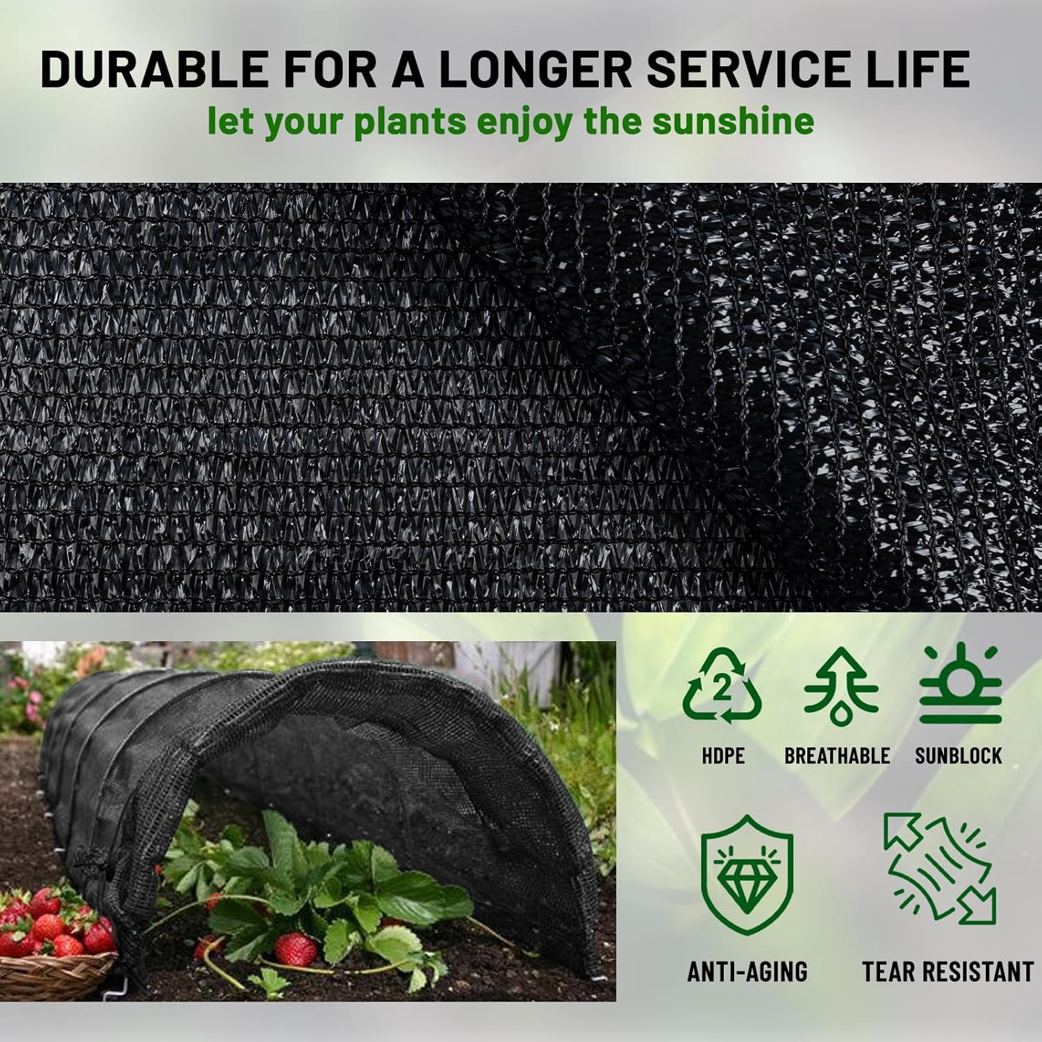 LOVE STORY 70% Shade Cloth Roll 5'10" x 100' Screen Cover for Garden Greenhouse Patio Canopy, Black