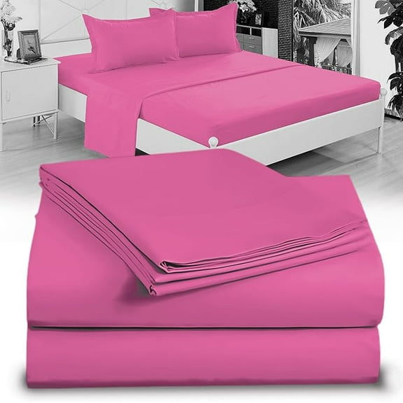 Twin Sheet Set - 1800 Ultra-Soft Microfiber Twin Bed Sheets - Double Brushed - Deep Pockets - Easy Fit – Wrinkle Free - Comfy - 3 Piece Set - Bedding Sheets & Pillowcases (Twin, Pink)