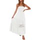 thumbnail image 1 of Vestido largo bohemio sin tirantes para mujer - Con adornos de encaje en los hombros, material de viscosa, corte A fluido, perfecto para la playa, bodas y vacaciones, 1 of 7