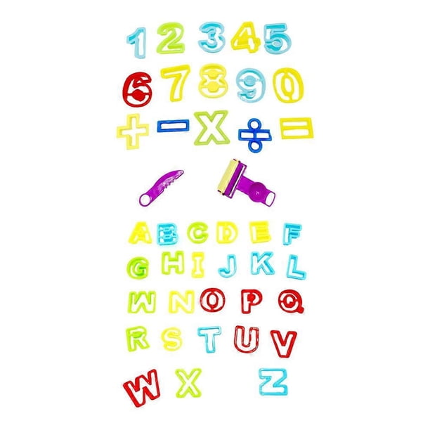 1 Set DIY Color Clay Mold Alphanumeric Plasticine Kit for Creative Play and Early Educational Number Alphabet Molding for Kids' Craft Activities