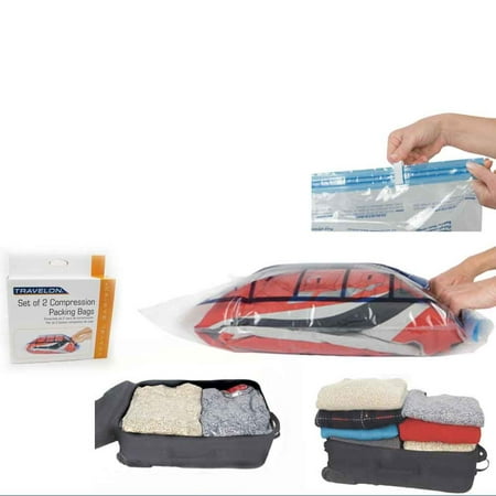 Space Saving Travel Compression Bags Packing Roll Up Storage Set Of (Best Travel Compression Cubes)