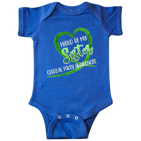 

Inktastic Proud of my Sister Cerebral Palsy Awareness Heart Ribbon Gift Baby Boy or Baby Girl Bodysuit