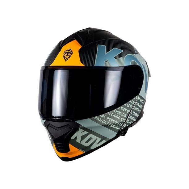 Casco Abatible Para Moto Kov Thunder Flow Verde/ Gris