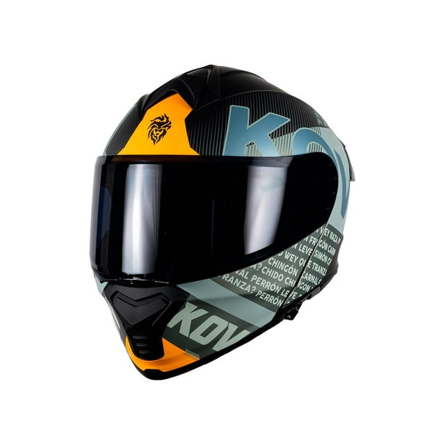 Casco Abatible Para Moto Kov Thunder Flow Verde/ Gris