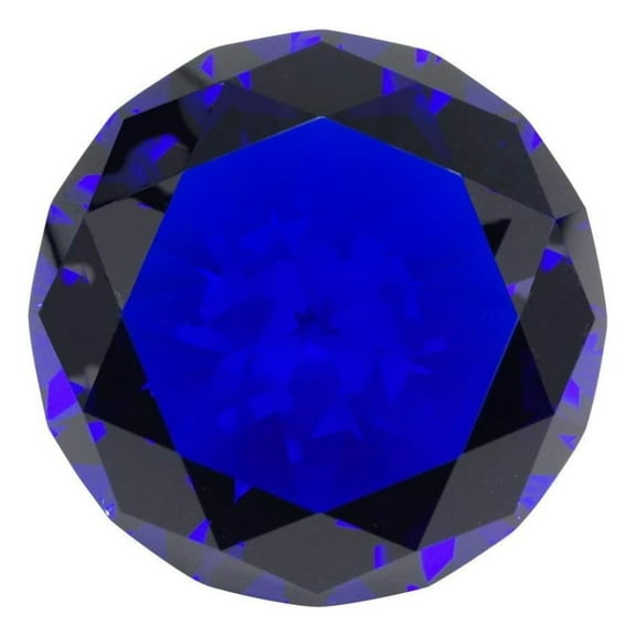 100mm Sapphire Blue Crystal Jewel Glass Paperweight