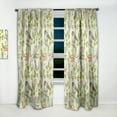 thumbnail image 2 of Designart 'Small Bird and Little Hearts and Lilies' Floral Curtain Panel, 2 of 5