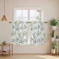 thumbnail image 2 of Sage Green Eucalyptus Kitchen Curtain for Berdoom Living Room Cafe 45 Inch Length, Spring Watercolor Botanical Leaves Tiers Curtains Light Filtering Drapes Window Treatment 2 Panels 52"Wx45"L, 2 of 8