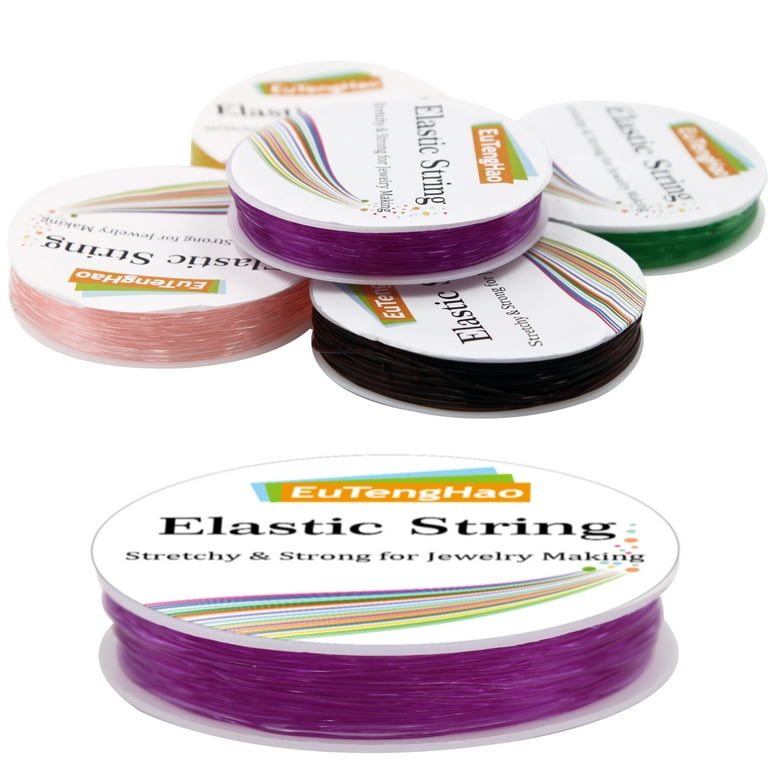 EuTengHao 10 Packs Crystal String 0.8mm Elastic String Elastic Cord  Stretchy Bracelet String Bead Cord for Bracelet, Beading Jewelry Making（10  Colors