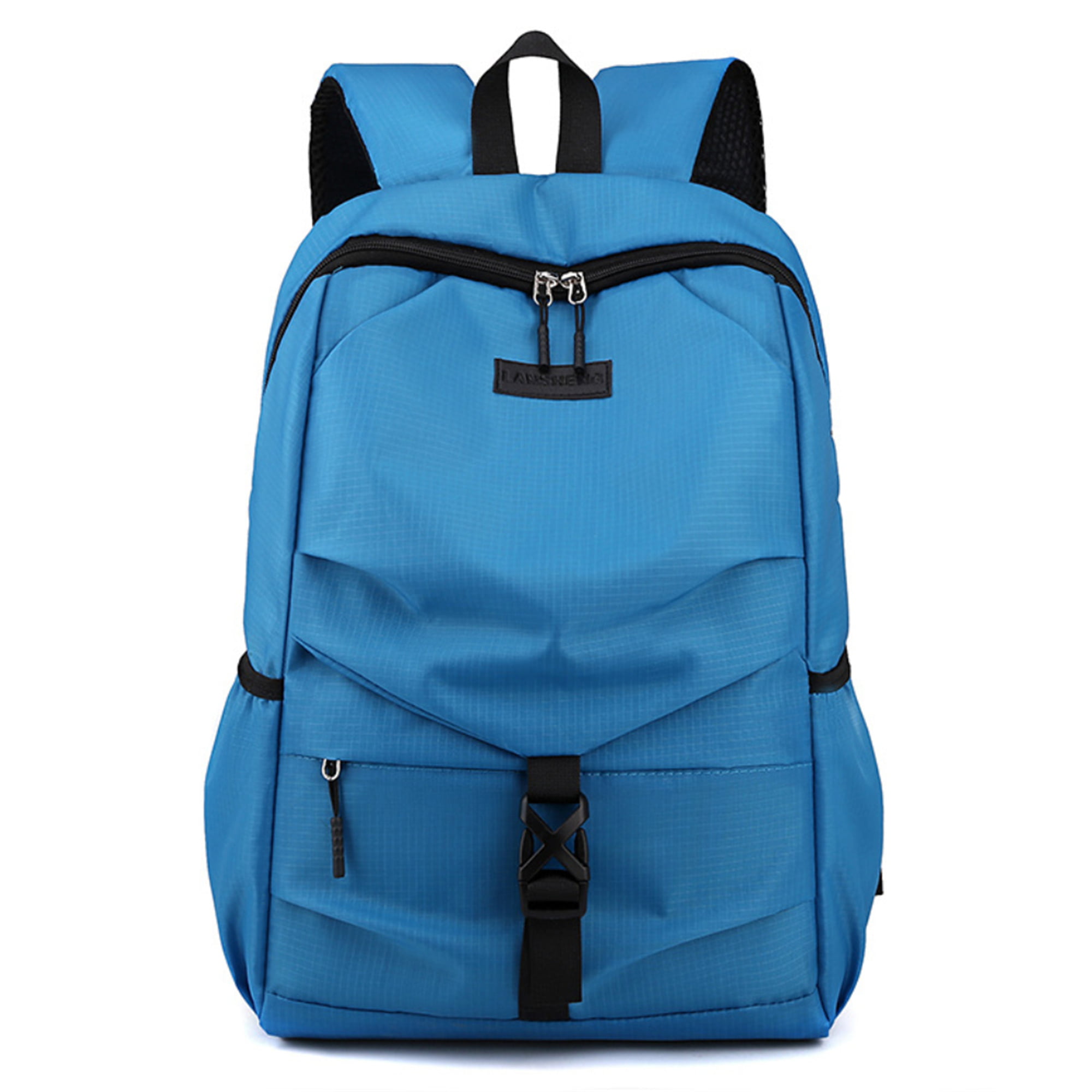 Travel Daypack Laptop Backpack College School Package Bookbag for Women Men Blue Flowers 